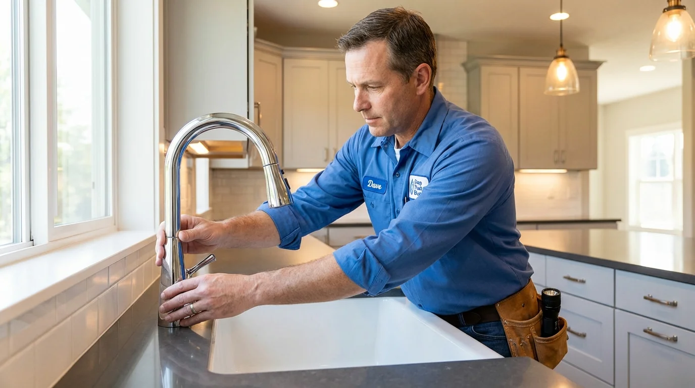 Kitchen faucet installation by Johns Plumbing LLC in Fennville