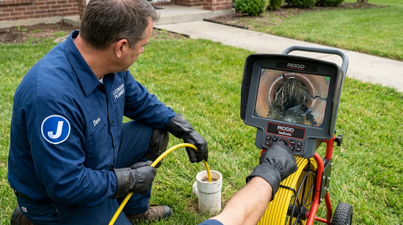 Sewer camera inspection being performed by Johns Plumbing LLC in Fennville